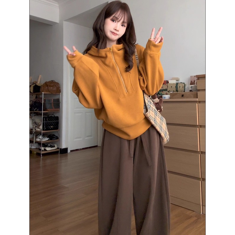 韩风气质卫衣阔腿裤套装女装2025秋季新款高级休闲超火穿搭一整套