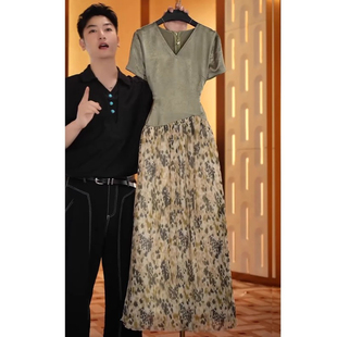 今年流行穿搭爆款轻奢连衣裙2025夏季新款短袖长裙高级感裙子女装