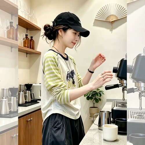 高级感圆领长袖t恤女装2026年秋季新款打底衫宽松显瘦内搭上衣潮