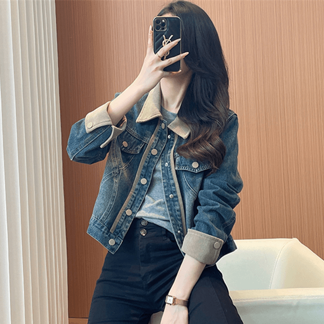 早秋气质牛仔外套女2025新款女装欧货复古水洗爆款小个子夹克上衣