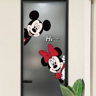 厨房门贴纸遮丑可爱卡通浴室卫生间门玻璃门防撞贴粘贴猫和老鼠