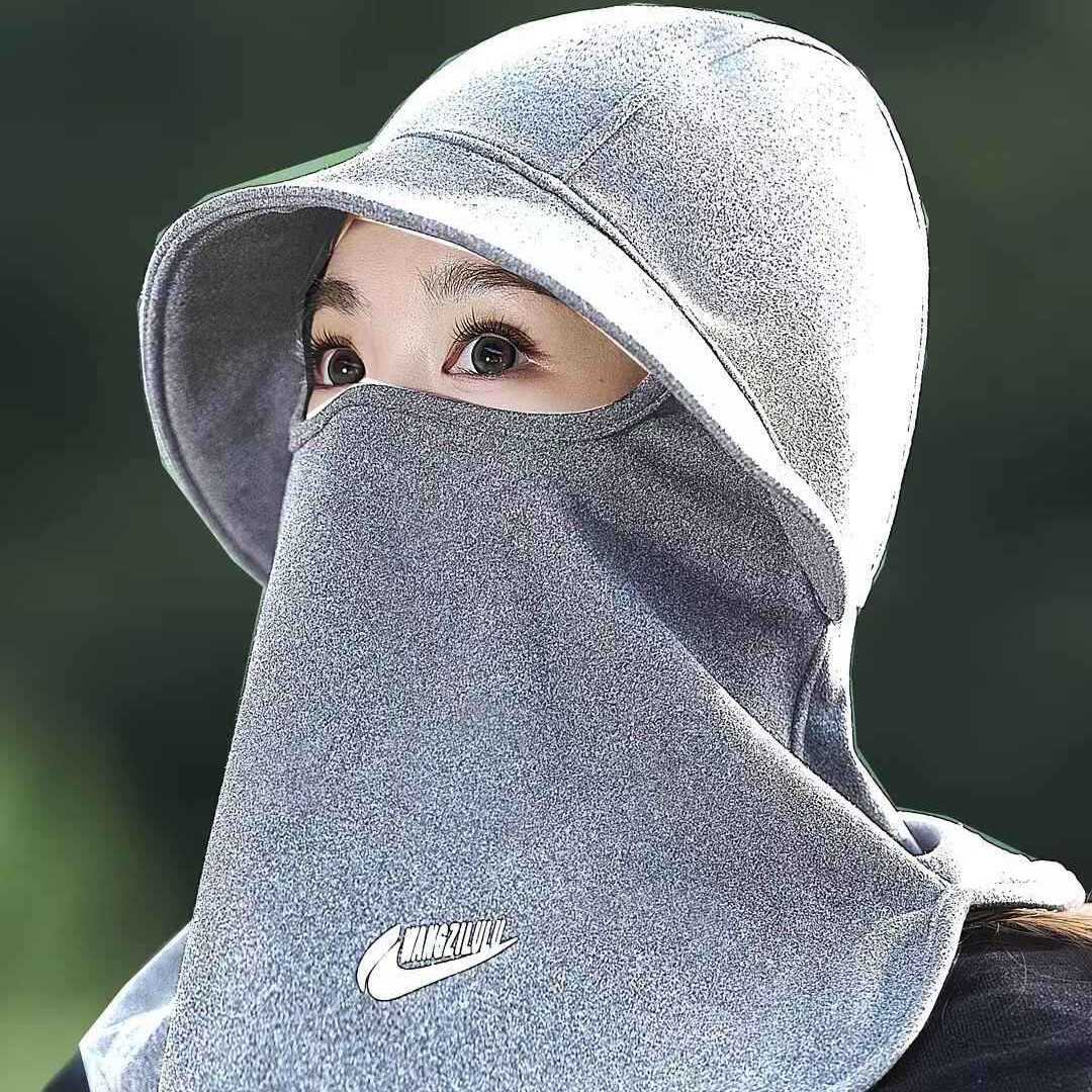 骑车防风面罩女冬加绒帽子围脖