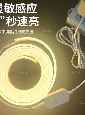 无光斑USB接口插电智能5V人体感应灯床底小夜灯鞋衣柜硅胶LED灯带