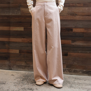 百搭宽松直筒休闲裤 2026春季 女高腰显瘦纯色经典 棉质阔腿裤 女 新款