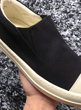 CD出品常青款情侣百搭暗黑先锋RO复线黑色帆布一脚蹬TPU底