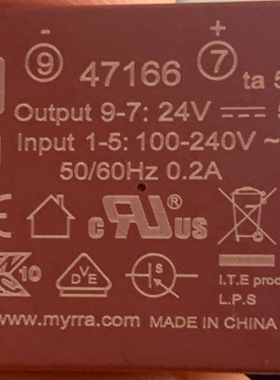Myrra 47166 5W 24V 0.21A 原装进口稳压电源整流