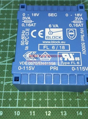 BLOCK FL6/18 6VA 2X18V 原装进口稳压电源整流 隔离变压器