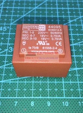 MYRRA 44095 1.5VA 2x18V 原装进口稳压电源整流隔离变压器
