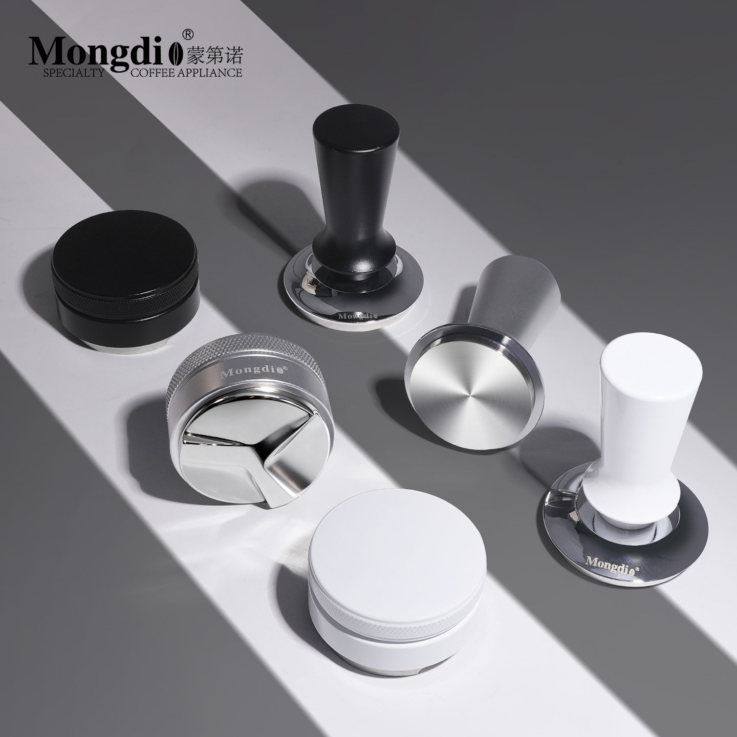 Mongdio布粉器咖啡压粉锤不锈钢压粉器51/58mm意式咖啡机配套工具