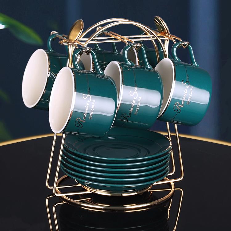 Mongdio咖啡杯套装高档精致家用ins风陶瓷马克杯小轻奢下午茶茶具