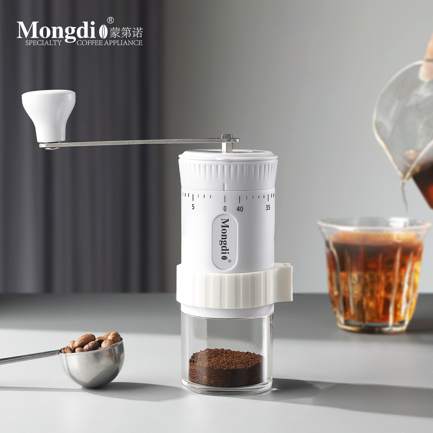 Mongdio手摇磨豆机咖啡豆研磨机手磨咖啡机磨咖啡豆手动磨豆器