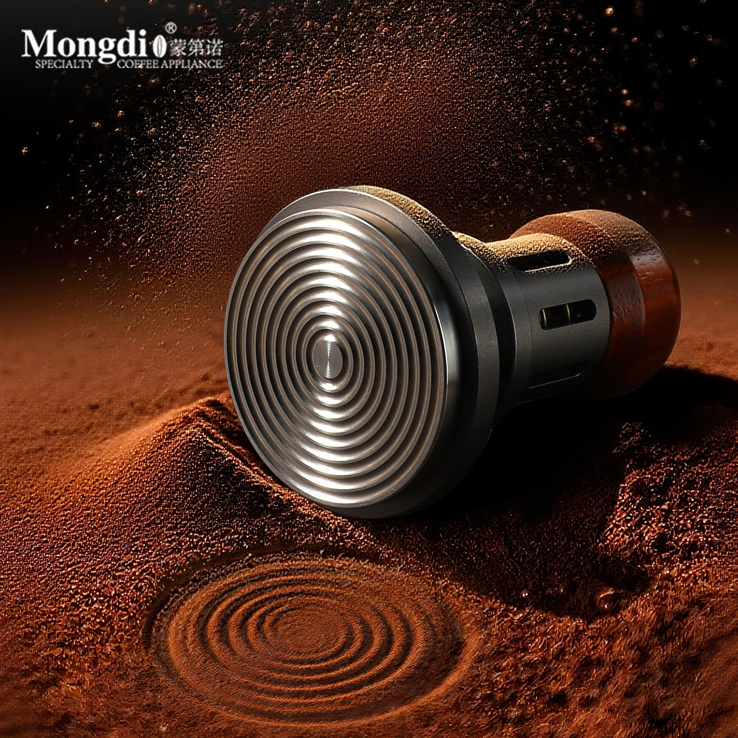 Mongdio咖啡压粉锤恒力压粉器冲击粉锤30磅不锈钢布粉器具51/58mm