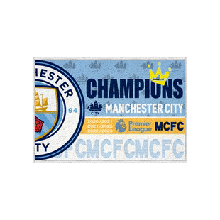 曼城夺冠军五冠王足球迷仿羊绒地垫子地毯玄关入户门口脚垫