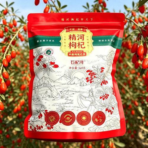 新疆特产正宗精河枸杞520g袋装圆形果原生态自然晒干非宁夏青海