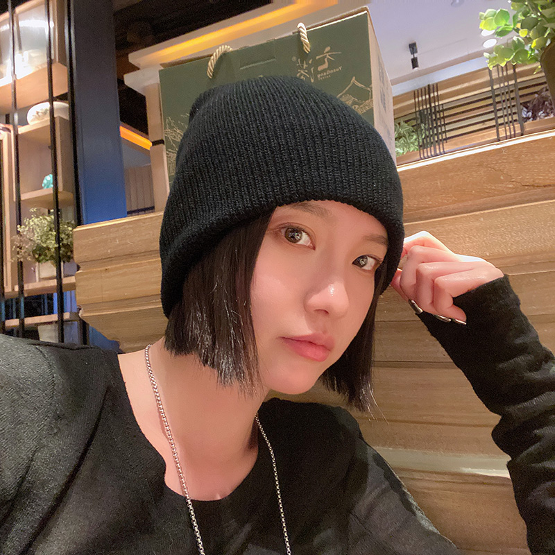 帽子女款2024新款 毛线帽秋冬季纯色百搭针织帽冷帽保暖瓜皮帽 男