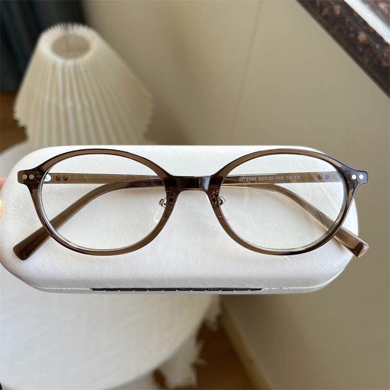 11克142-52超轻时尚TR冷茶复古近视眼镜男女圆框鼻托平光镜防蓝光