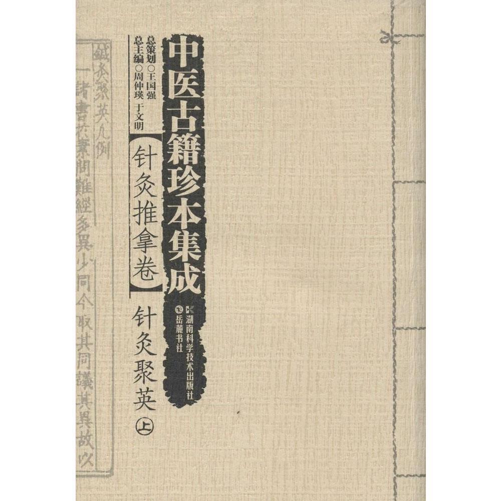 中医古籍珍本集成 针灸推拿卷 针灸聚英 张建斌 王玲玲 湖南科学技术出版社 9787535782892