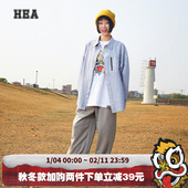 衬衫 款 无性别机能风复古经典 HEA 条纹休闲通勤长袖 经典 式 翻领