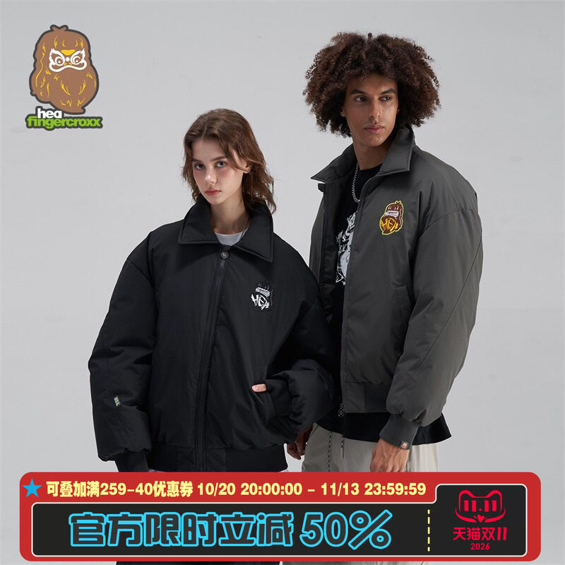 潮牌棒球棉服棉衣男女情侣款
