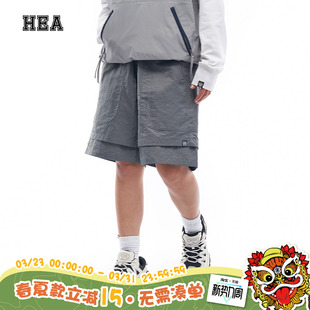 运动户外透气双层宽松轻薄休闲百搭大口袋五分直筒裤 HEA 休闲短裤