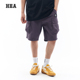 HEA 口袋 潮牌男女清凉直筒裤 格纹透气港风短裤 宽松五分裤