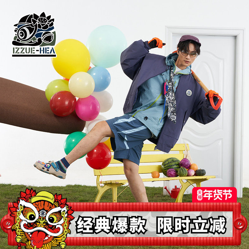 HEA x izzue联名情侣棒球领棉衣男2025新款冬季休闲面包棉服外套