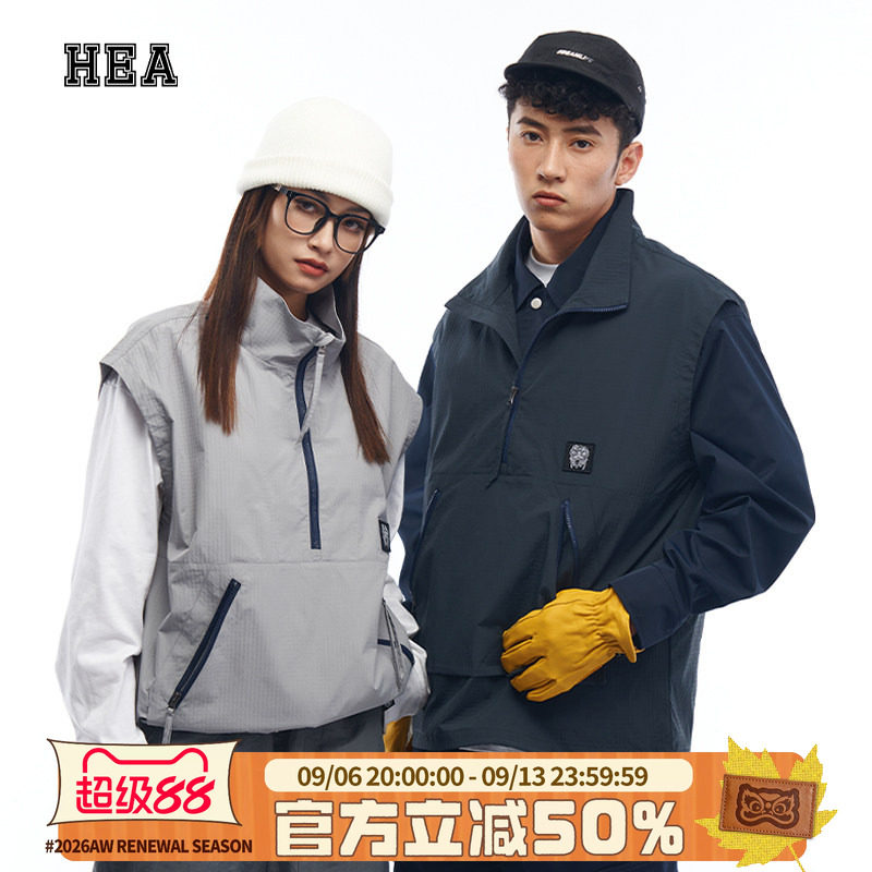 HEA潮牌醒狮机能风马甲背心外套图片