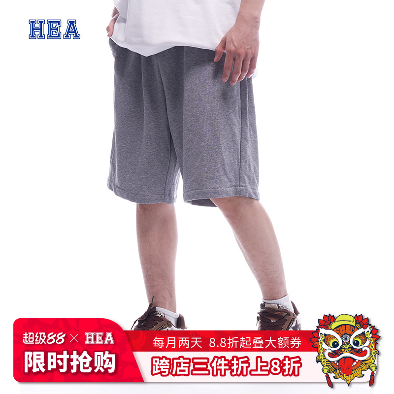 HEA 国潮醒狮潮牌短裤男款街头舒适运动风百搭宽松直筒五分裤