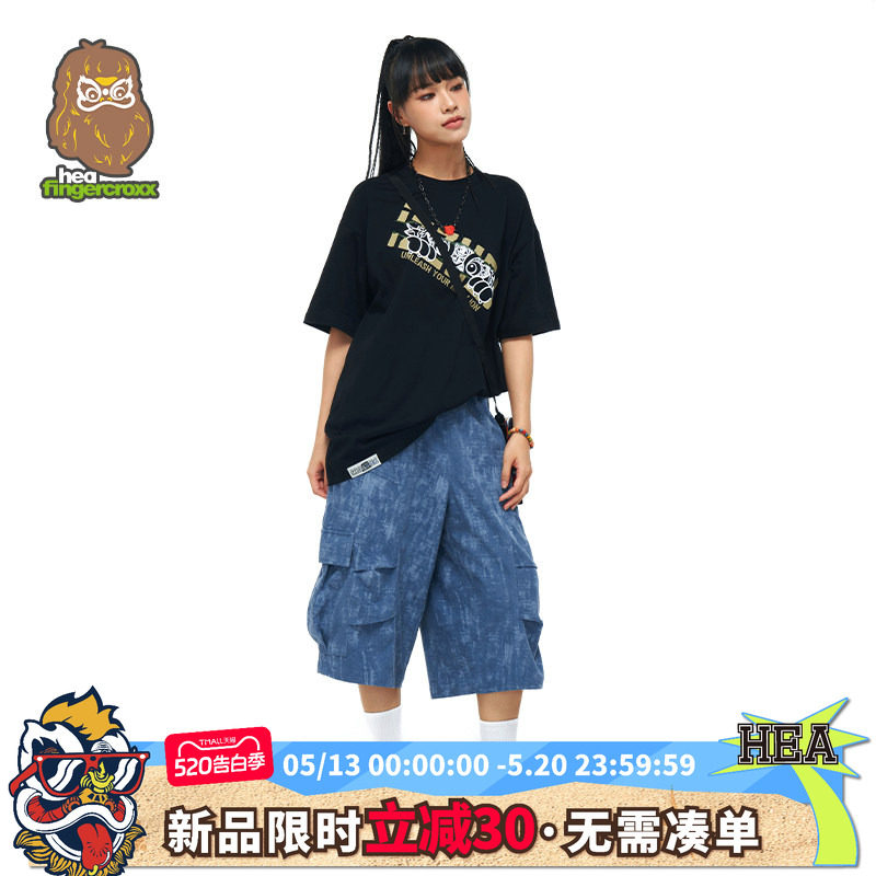 HEA x fingercroxx潮流多口袋工装休闲短裤男女同款