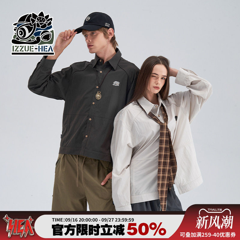 潮牌工装长袖衬衫外套男女同款