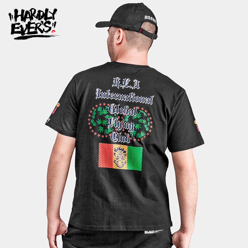 hardlyevers¶î·Æ¶ûHEA±¾ÍÁ³±ÅÆÔ´´´óÂëÄÐ×°´¿ÃÞÔ²ÁìÓ¡»¨¶ÌÐäTÐô