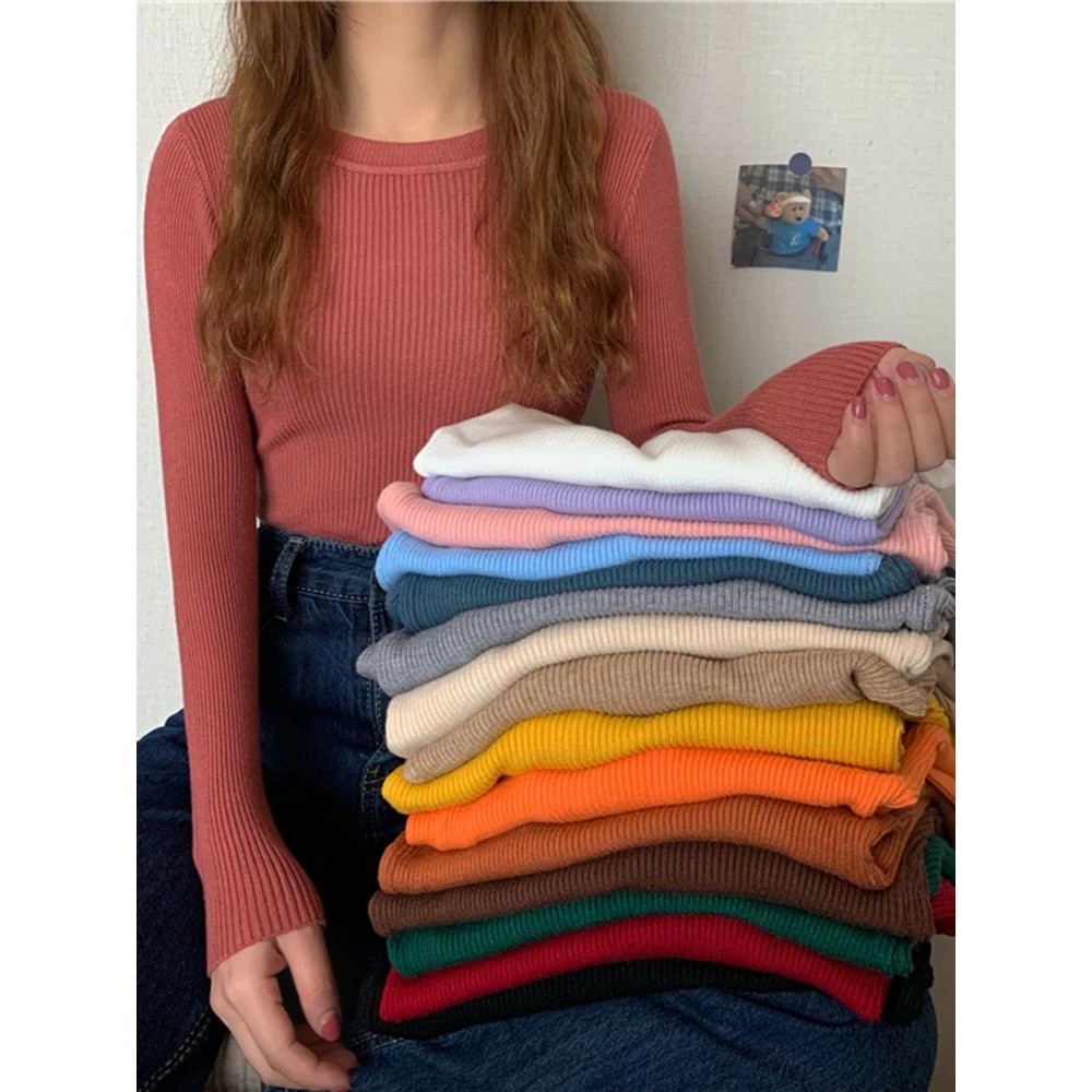 2024 New Women Sweater Autumn Winter Long Sleeve Pullover Ba