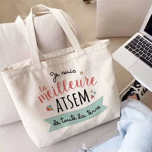 I Am The Best Atsem in The World French Printed Women Tote B