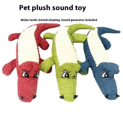 New pet plush sound making dog toy, corn velvet, crocodile g