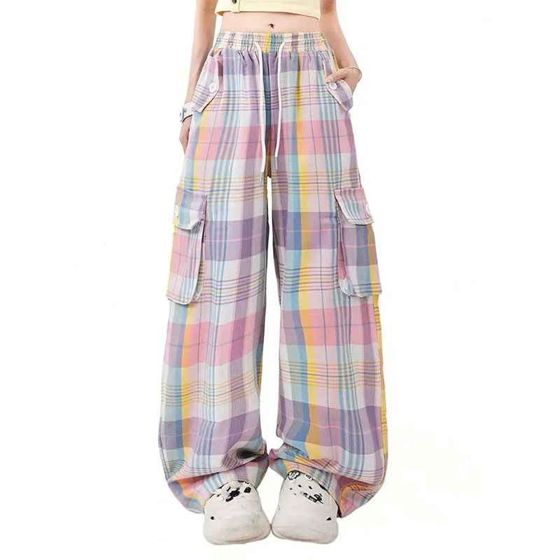 High Waist Drawstring Dopamine Wearing Workwear Pants Americ 女装/女士精品 休闲裤 原图主图