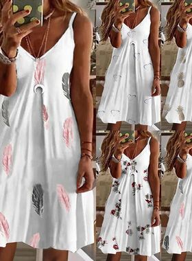 Dress Women Summer 2022 Europe new women's sexy v-neck loose