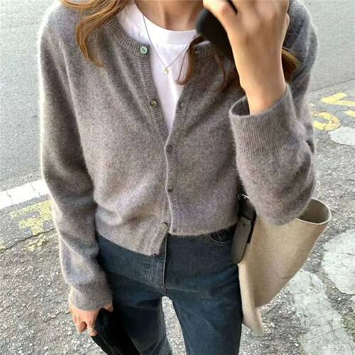 Cashmere Sweater Cardigan Women Single Breasted Long Sleeve