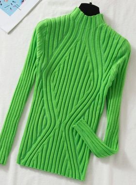 Knitted Sweater Women Pullover 2023 Half Turtleneck Jumper S