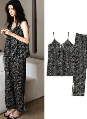 Fdfklak Sexy Sleepwear Set Women's Summer Pajamas Thin Suspe