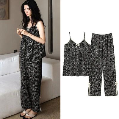 Fdfklak Sexy Sleepwear Set Women's Summer Pajamas Thin Suspe