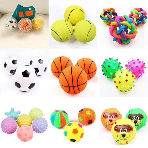 1pcs Diameter 6cm Squeaky Pet Dog Ball Toys for Small Dogs R