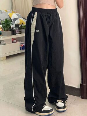 Y2K Women Vintage Pants Streetwear Baggy Parachute Track Pan