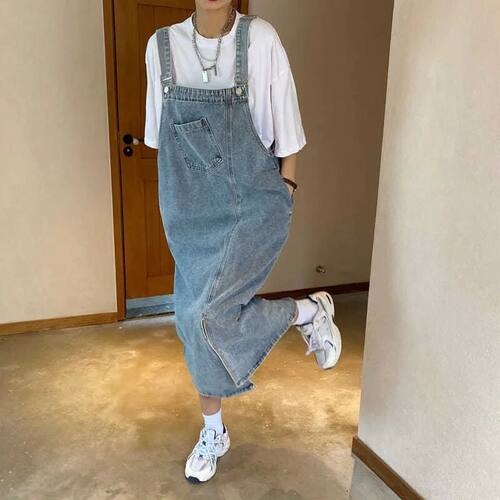 Spring Summer Denim Overall Dress Women Sleeveless Jeans Dre