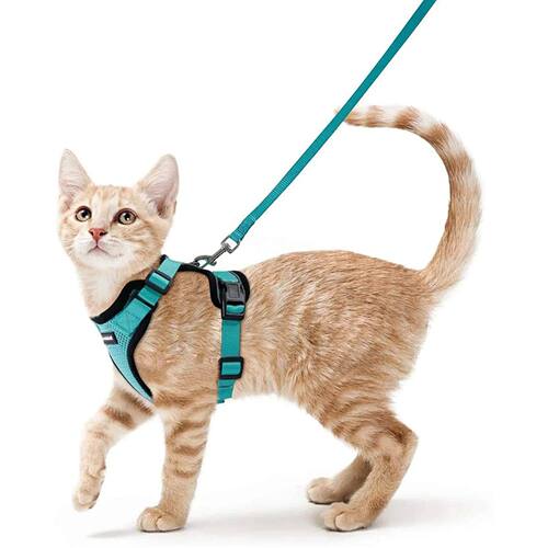 Cat Harness and Leash for Walking,Escape Proof Soft Adjustab