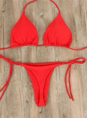Women Bikini Set Sexy Side Tie Thong Swimsuit Bandage Style
