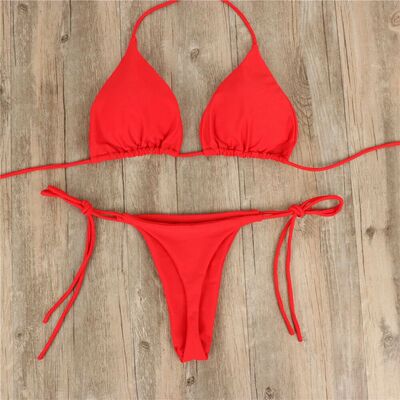 Women Bikini Set Sexy Side Tie Thong Swimsuit Bandage Style