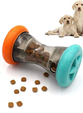 1pc Interactive Dumbbell Design Dog Toys Leaking Food Toy Fo