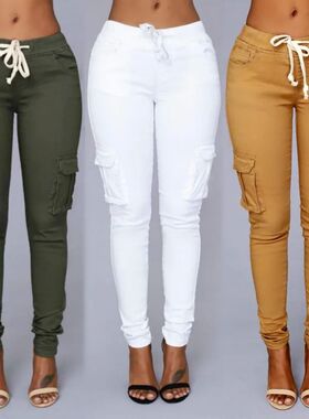 Elastic Sexy Skinny Pencil Jeans For Women Black High Waist