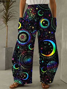 Galaxy Sky Full Length Wide Leg Pants 3D All Over Print Thin