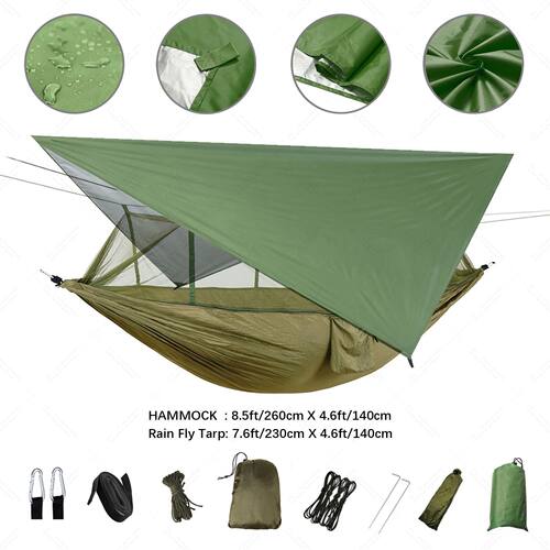 Anti Outdoor Camping Hammock With Mosquito Net And Rain Tent